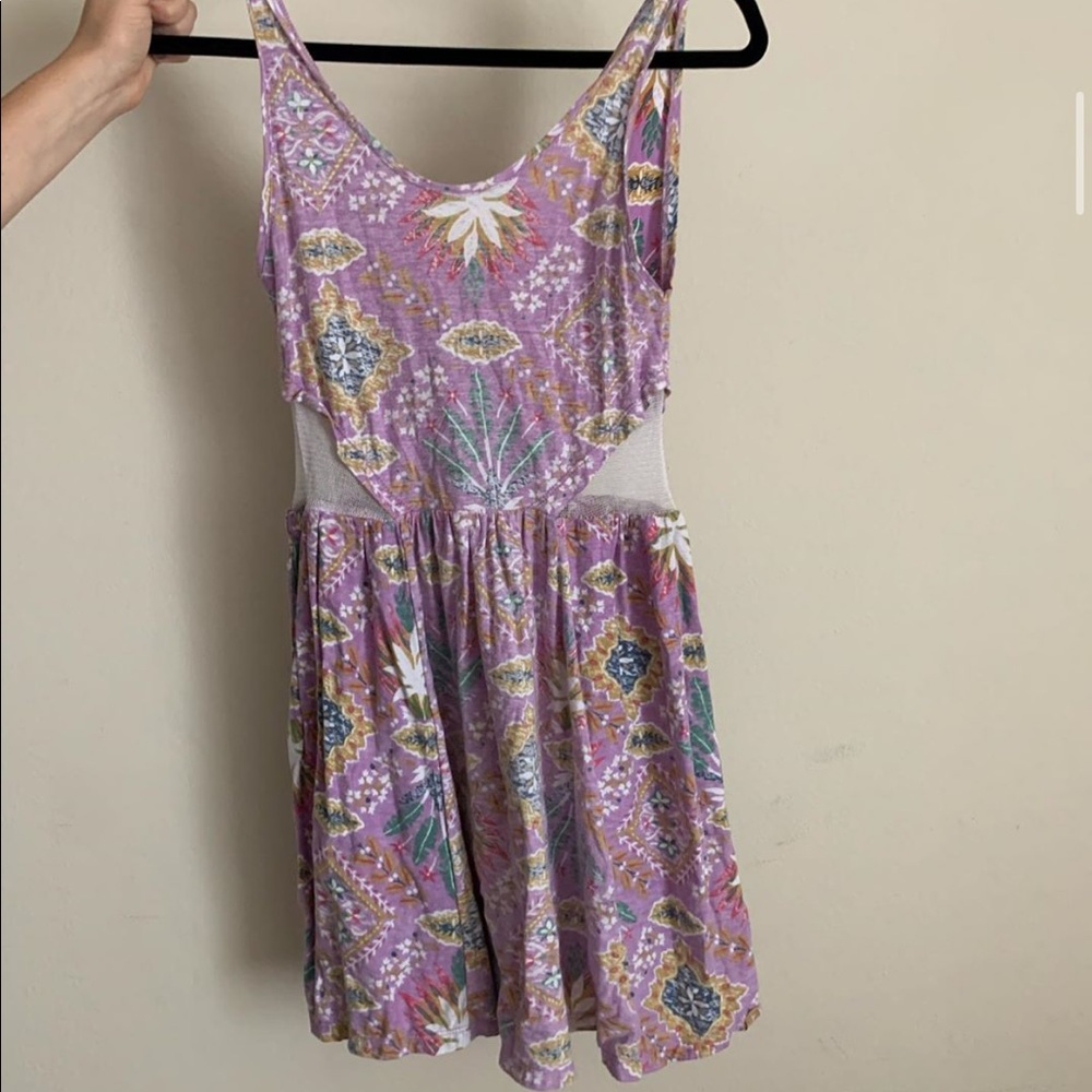 Rare free people mesh side patterned mini dress